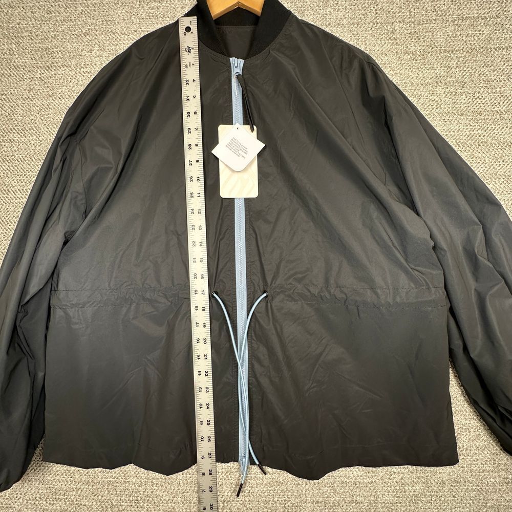 Fabletics Women Sz M Jacket Willow Woven Reflective Black Balloon Sleeves Zip-Up - Picture 9 of 16